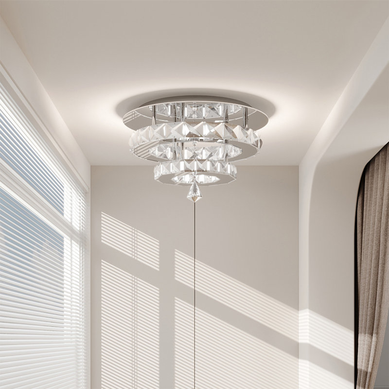 Crystal LED Semi Flush Mount