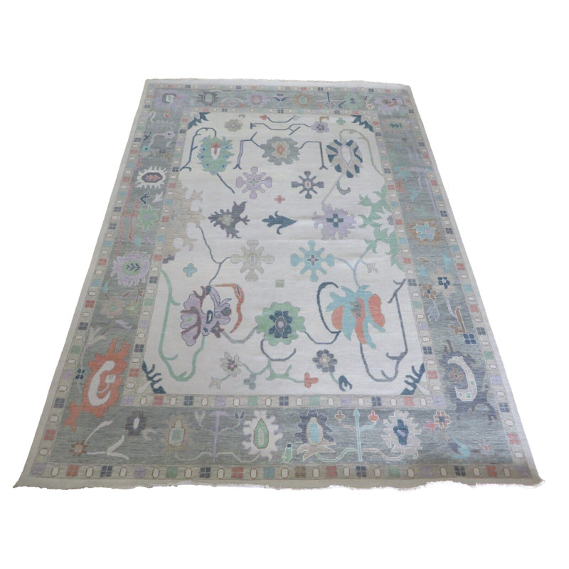 Tapis ivoire unique de 9 pi 11 po x 13 pi 10 po
