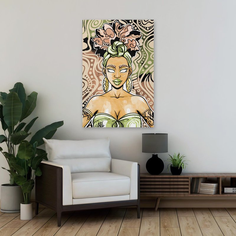 Nailah - art figuratif multicentrique, H 36 po x l 24 po
