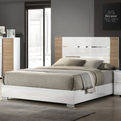 Glasco Solid Wood Panel Bed