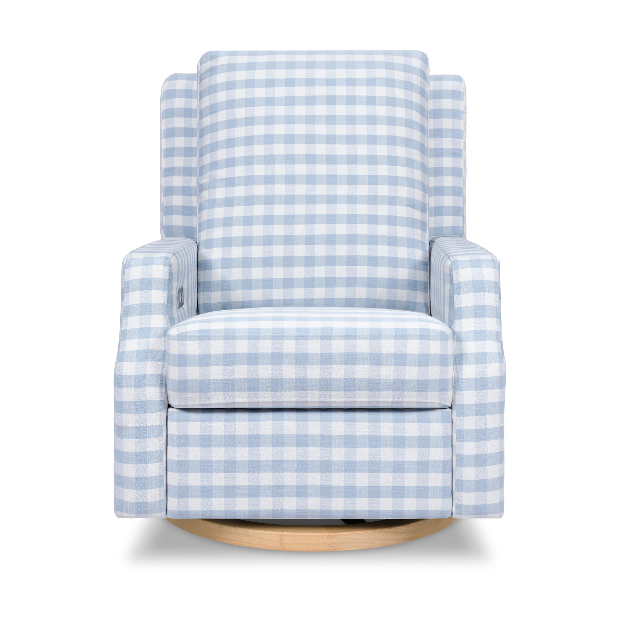 Crewe Electronic Recliner and Swivel Glider in Eco-Performance Fabric, Blue/White