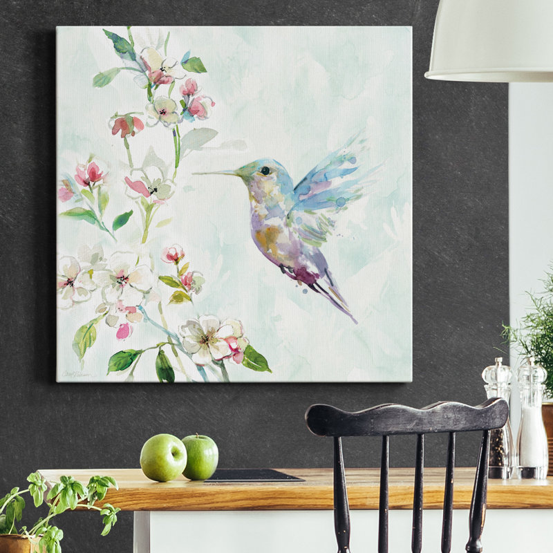 Colibri II - reproduction d'art sur toile tendue, H 32 po x l 32 po x P 1 po