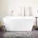 Hibiscus Rectangular Acrylic Soaking Tub with Integrated Drain, Overflow, and Tap Deck