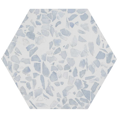 Terrazzo 9" Hexagon Matte Terrazzo Look Porcelain Tile