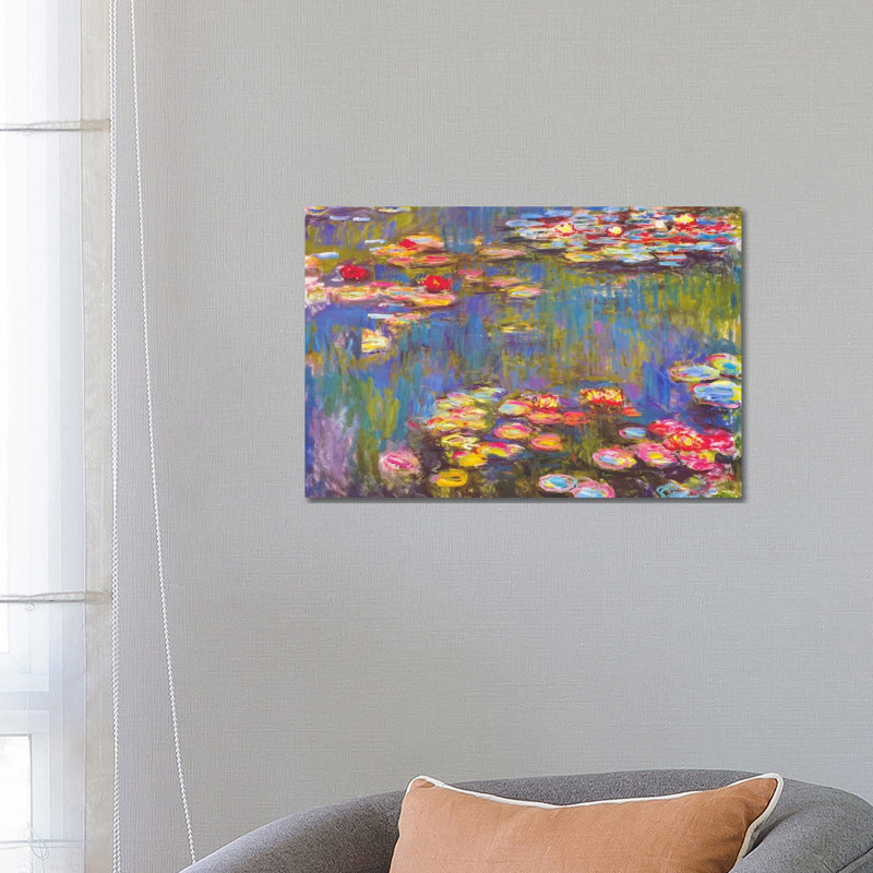 Water Lilies, 1916 by Claude Monet - Painting on Canvas, 66.04 cm H x 45.72 cm W x 3.175 cm D, No Frame