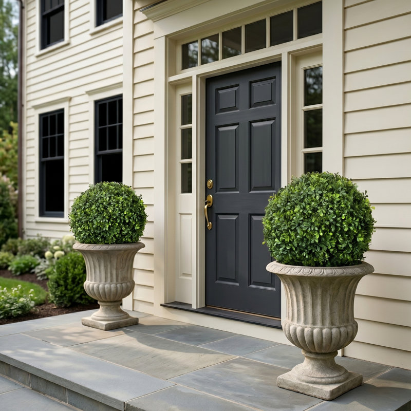 Artificial Boxwood Topiary, 18" H × 18" W × 18" D
