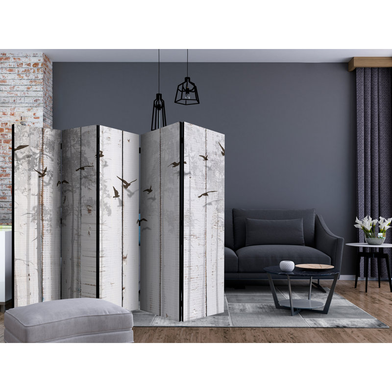 225cm W x 172cm H 5 - Panel Wood Folding Room Divider