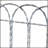 Rustic Iron Arched Fence Console Table With Weathered Silver Finish, Perfect For Narrow Spaces And Vintage Decor