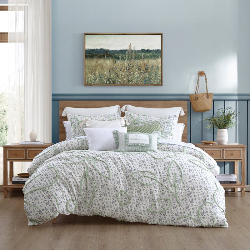 Peri Home Blueberry Chenille Comforter Set Blue, Queen Comforter