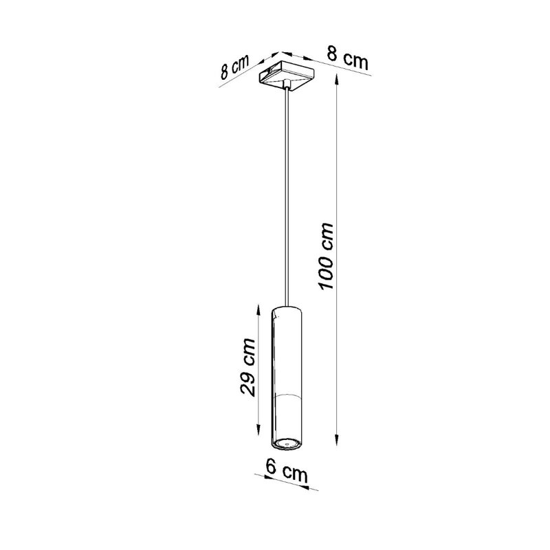 Guylan 1 - Light Cylinder Pendant, Black/Chrome