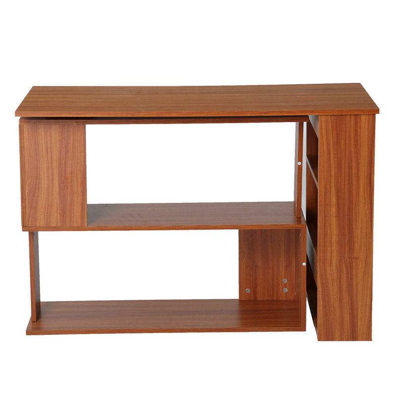 Elijah-Leo L-Shaped Writing Desk, Brown