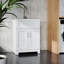 Armoire utilitaire de buanderie blanche de 61 cm (24 po) - Évier et robinet en acier inoxydable, bac à vidange par bonde, robuste et facile à nettoyer