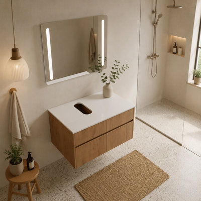 Meuble-lavabo mural flottant - Armoire seulement pour le rangement de la salle de bain