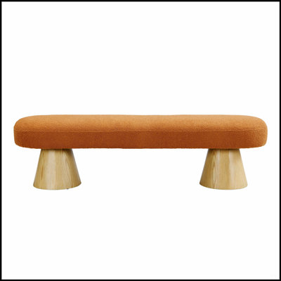 Banc de salle à manger rembourré polyvalent avec pieds en bois robustes, longueur de 64 pouces et capacité de 300 lb pour des utilisations multiples