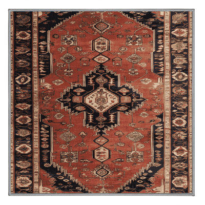 Tapis brun turc lavable à la machine