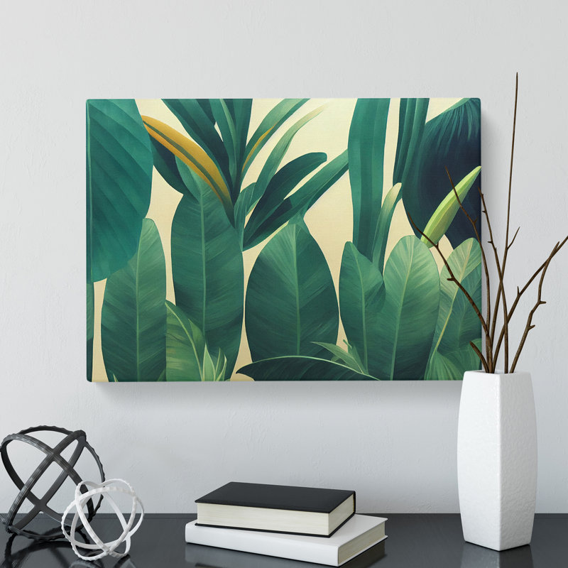 Harmonious Tropical Leaves - Wrapped Canvas, 50cm H x 76cm W x 3cm D