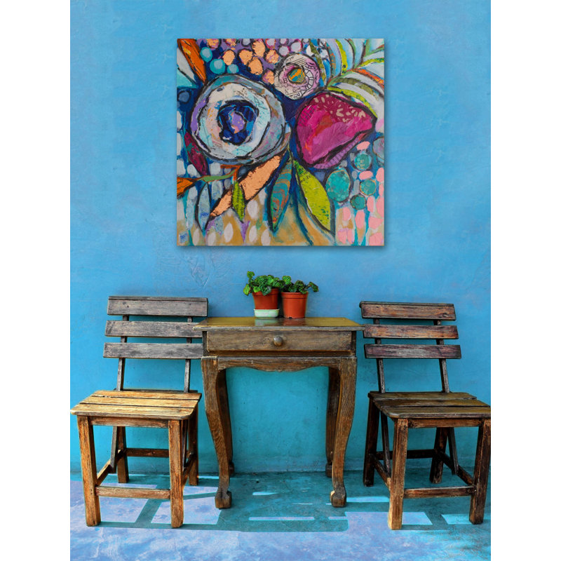 "Floral Dimensions" Print on Wrapped Canvas, 40" H x 40" W x 1.5" D