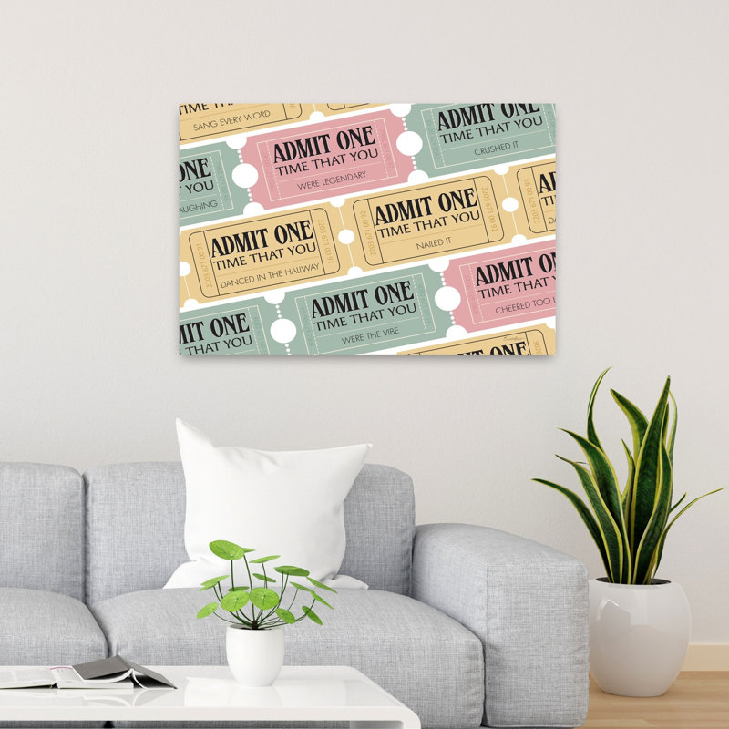 Admit One Time Abstract Art contemporain, H 36 po x l 24 po