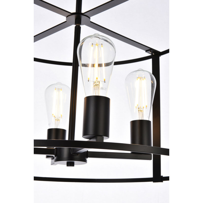 Carter-Johnson Geometric Drum Pendant, Brass, 12" H x 20" W x 20" D, 4 Lights