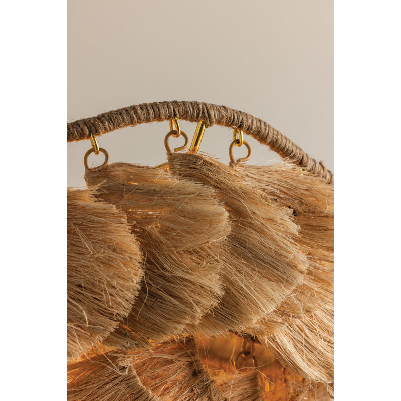 Lustre large 1 lumière en laiton vieilli Mitzi Daria, H 14 po x l 32 po x P 32 po