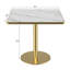 Table carrée bistro moderne tulipe 31,5 pouces avec plateau en faux marbre, facile à assembler, structure en métal robuste