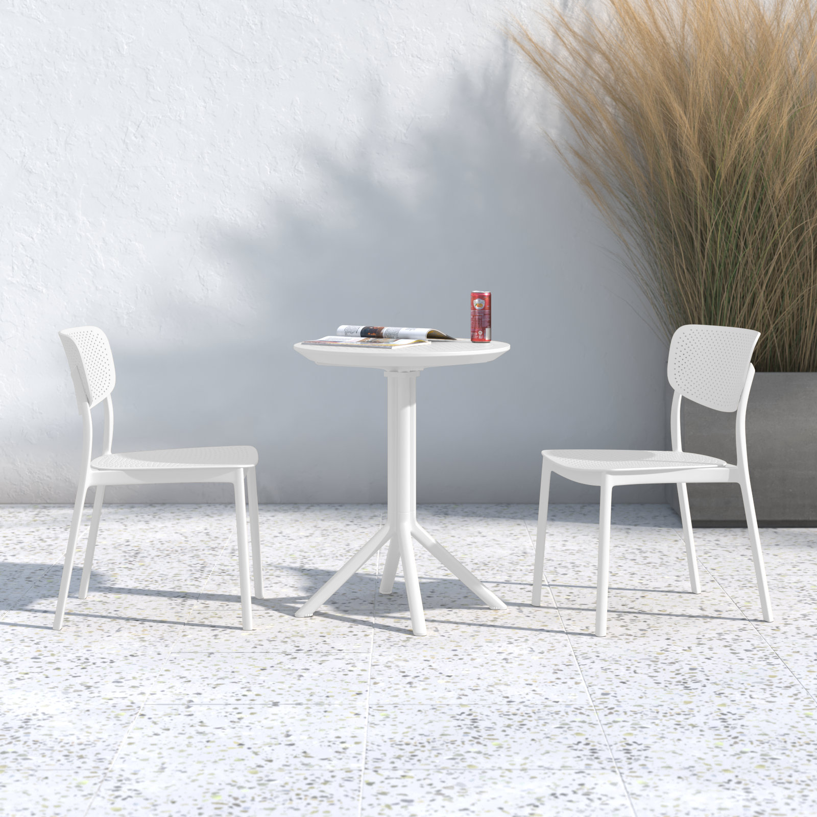 Farrah 24" Patio Bistro Set, White
