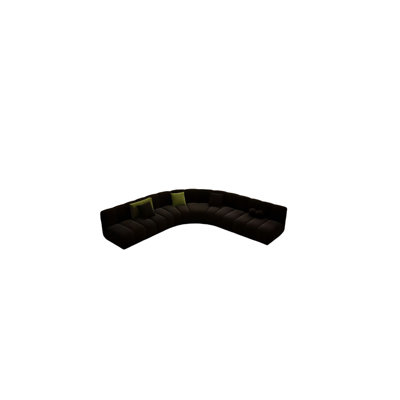 Curved L-shaped corner negotiating sofa