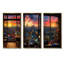 Coucher de soleil à Tokyo, fenêtre vue I - Japon, ensemble de 3 reproductions d'art mural-1307042350-1307042359
