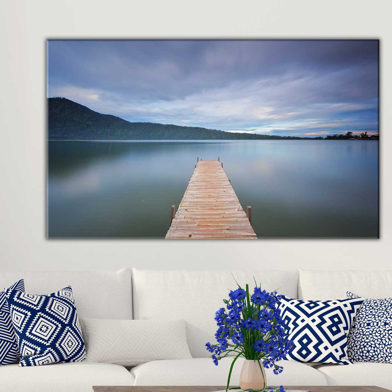 «Lake Dock», reproduction de photo sur toile tendue, H 28 po x l 48 po x P 1,5 po