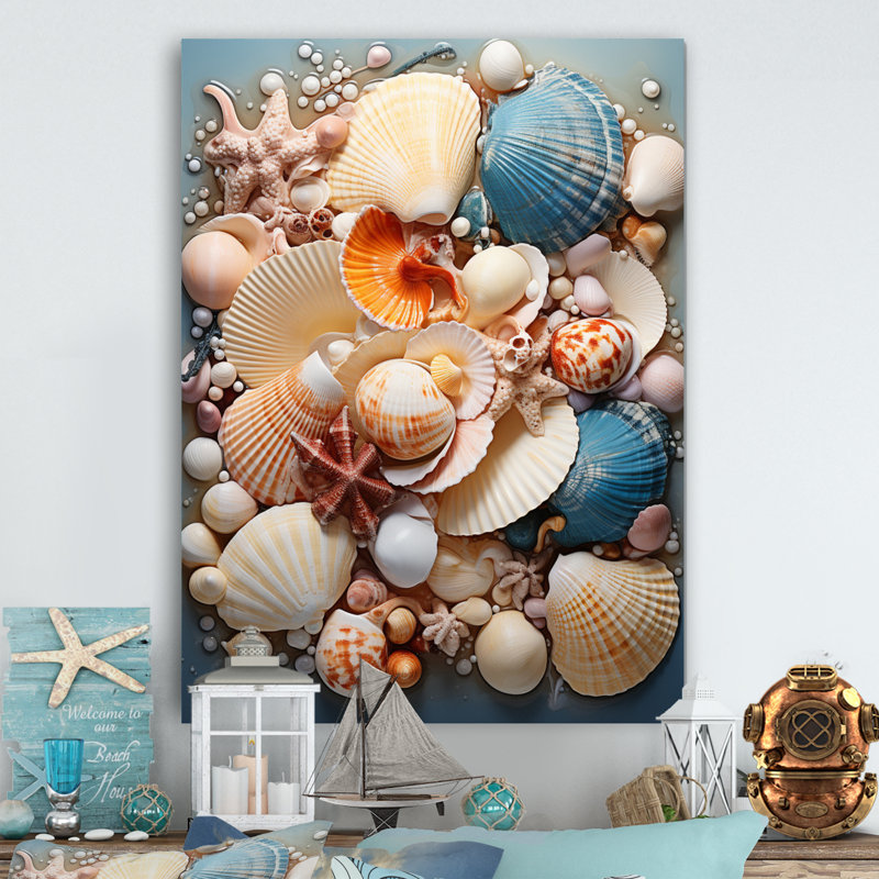 Décoration murale en métal Beach Photo Seashell Symphony V - Animaux, H 20 po x l 12 po x P 1 po