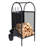 Firewood Rack Log Carriers With Wheels, 3Pcs Fireplace Tool Set