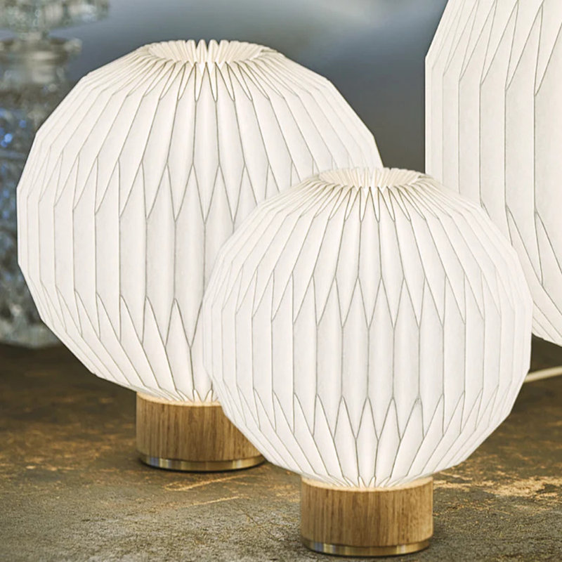 Model 375 Paper Table Lamp, 9.8" H x 8.6" W x 8.6" D