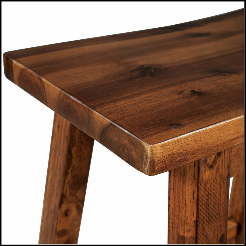 Tabourets de cuisine en bois à hauteur de comptoir 2 pièces Farmhouse Rustic pour petits espaces, peu encombrants et élégants