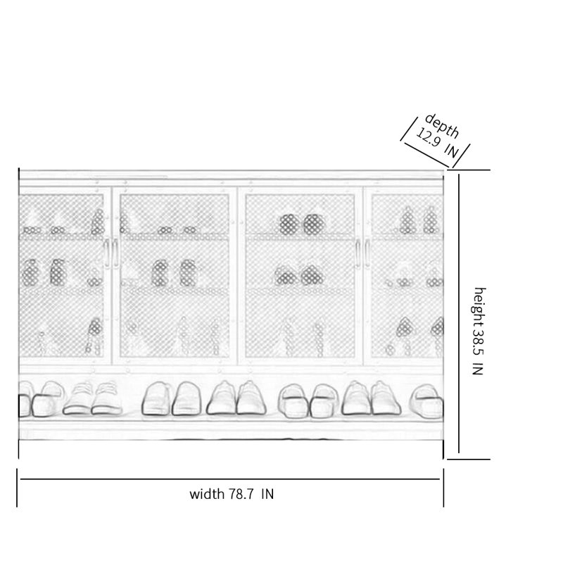 40 Pair Shoe Storage Cabinet