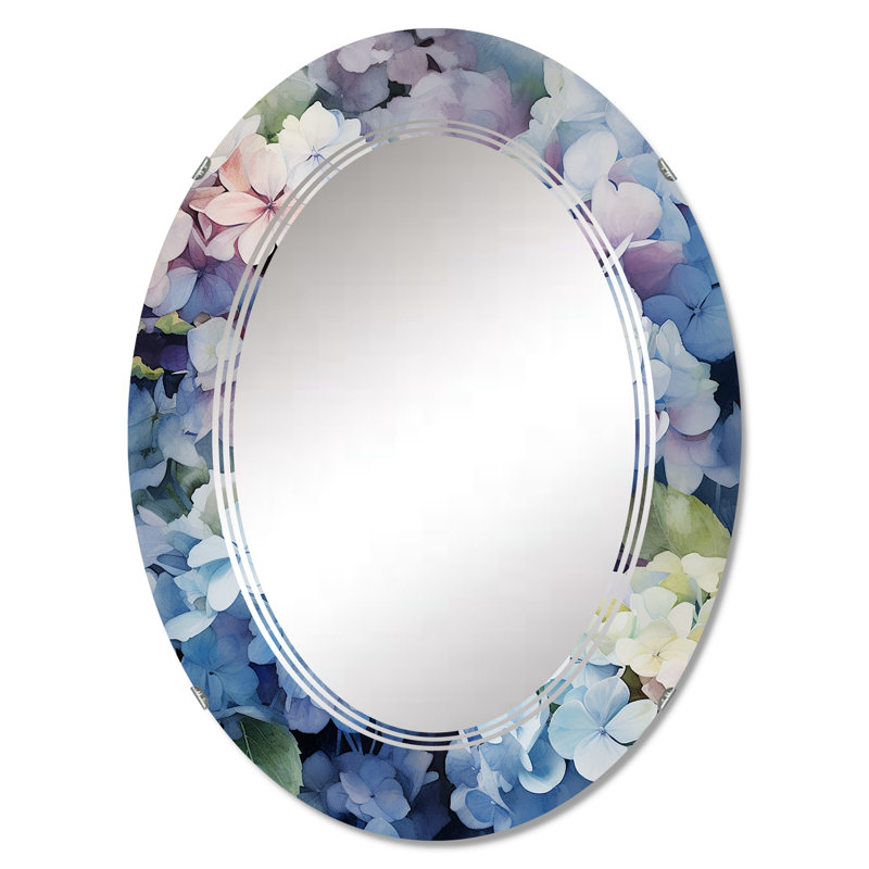 Guitarra - Miroir mural floral ovale, 36 po x 24 po