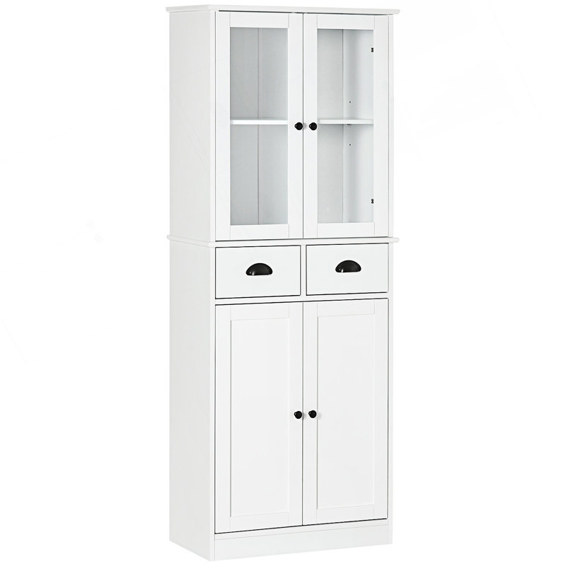 Armoire d'entrée, garde-manger autoportant, armoire de rangement de style traditionnel avec portes à fermeture douce