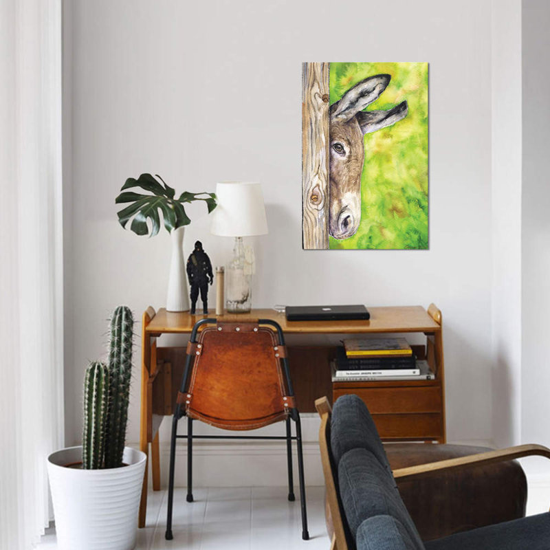 «Donkey in Nature» par George Dyachenko, reproduction sur toile, H 12 po x l 8 po x P 0,75 po, Toile tendue, Pas de tapis