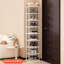7-Tier Modern Bamboo Shoe Rack - Vertical, Slim, Space-Saving Shoe Organizer For Small Spaces, Closet, Entryway, Corner, Garage, Bedroom