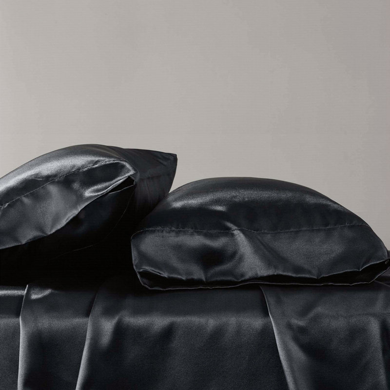 Luxury Sheet Set, King Coverlet + 6 Additional Pieces, Black