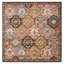 Tapis brun / bleu en laine touffetée à la main Graziani Ikat-19600869