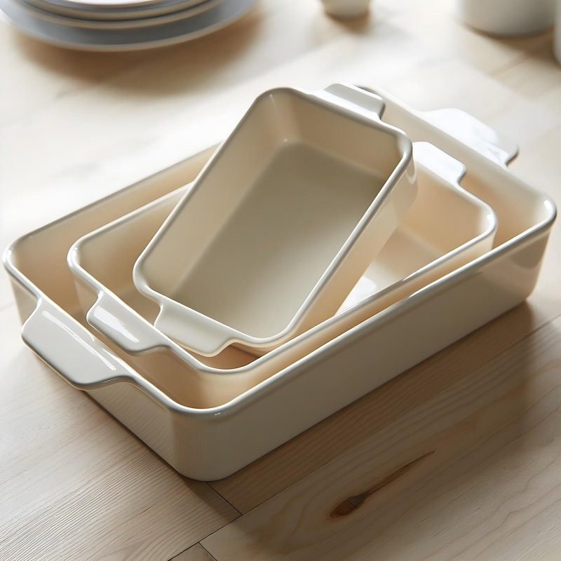 Ensemble de plats de cuisson en céramique 3 pièces Kook, Gris ardoise