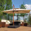 Parasol d'extérieur rectangulaire en porte-à-faux 9 pi x 12 pi avec base, beige-197273276
