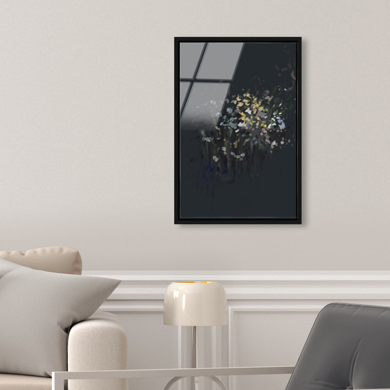 Midnight Flowers Print by Oliver Gal, 11"H x 16"W, Black Floater Frame
