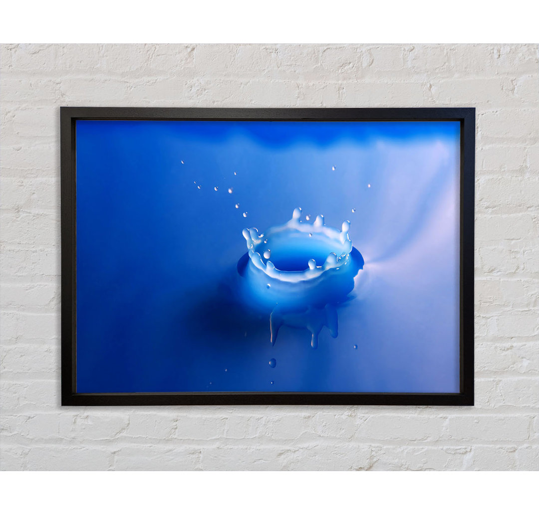 Splash Milk Blue - Einzelner Bilderrahmen Kunstdrucke auf Leinwand