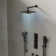 Thermostatic Digital Shower System Set, 12" LED Rainfall Shower Head with 4-Function Handheld Shower