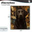 Labrador avec feuilles dorées, estampe numérique, design by Creative Studio-130764073-130764069