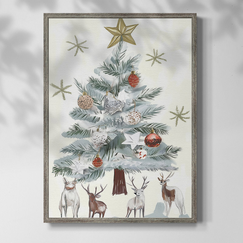 «Christmas Holiday Art» CECXI, reproduction d'art encadrée - bois massif, H 30 po x l 24 po