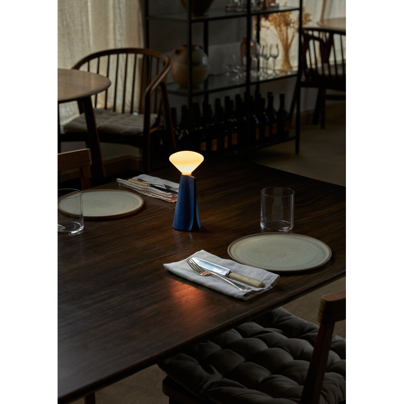 Mantle Portable Lamp In Granite Black, Blue