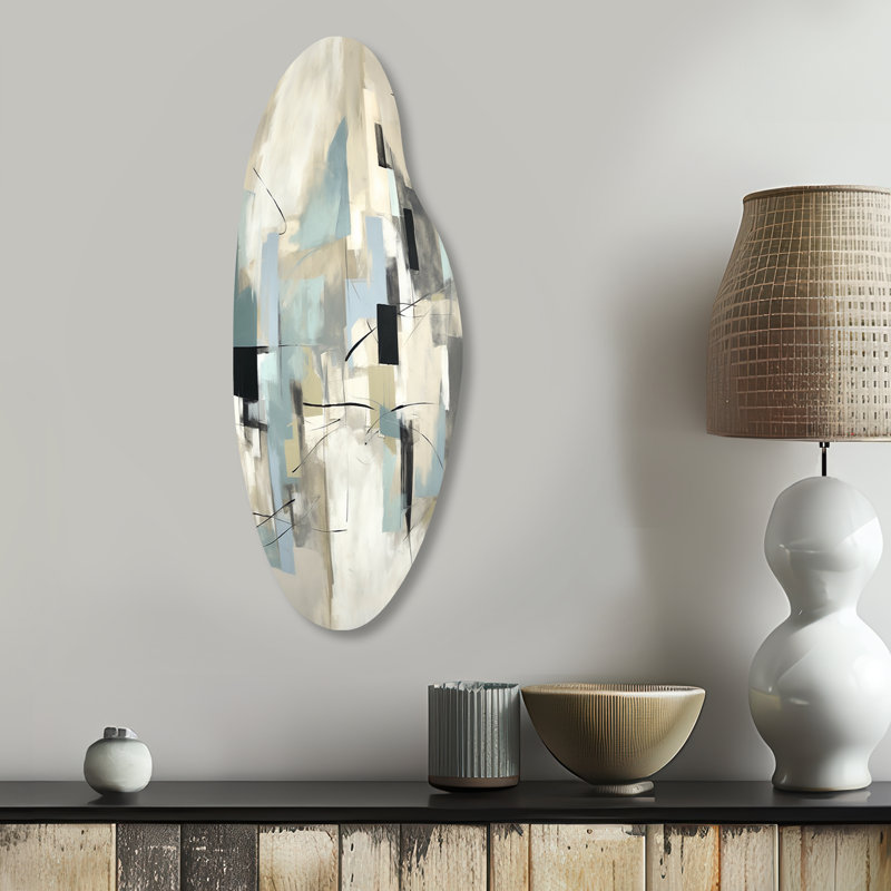 Beige et gris - Créature non limitée II, art mural asymétrique, H 30 po x l 11 po x P 1 po