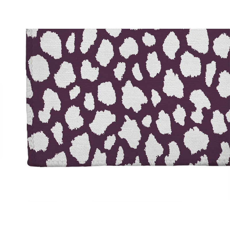 Tapis de cuisine à profil bas Animal Spot, Rectangle 5 pi x 7 pi, Aubergine